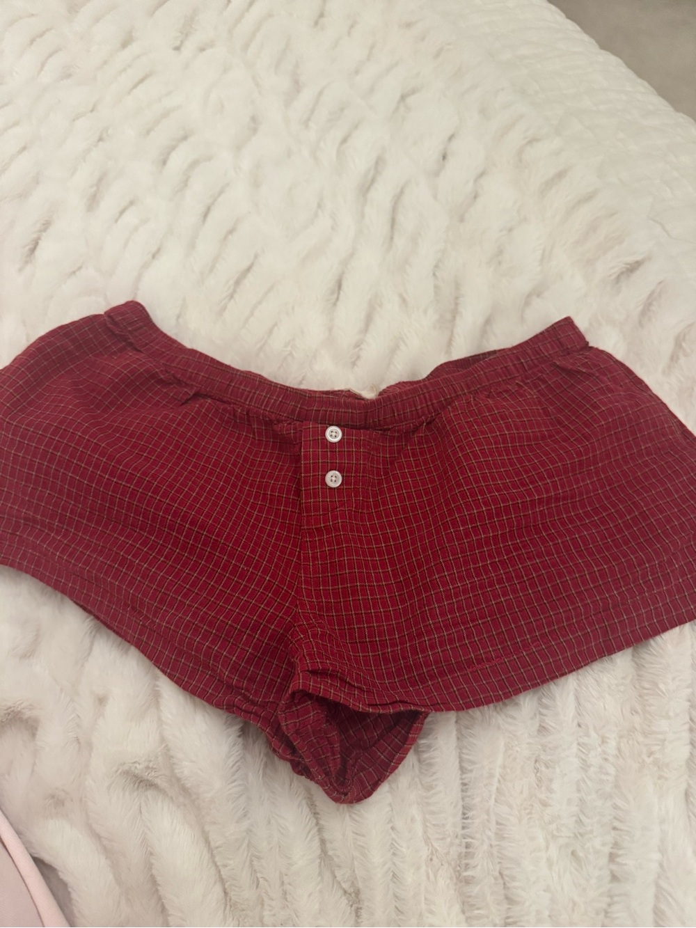 Brandy Melville Red Plaid Shorts